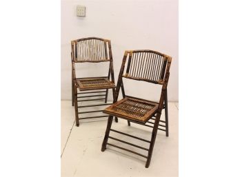 Pair Of Bamboo Folding Chairs