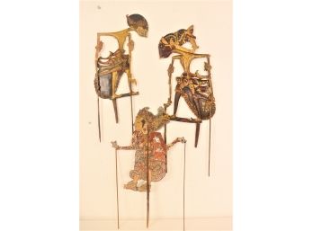 Trio Of Wayang Kulit - Indonesian Shadow Puppets