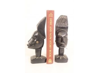 Pair Of Icon Power Woman Wood Statuettes (you Bet They Can Hold Up Your Books!)