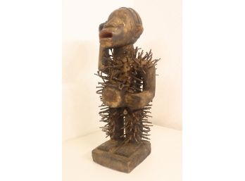 Vintage Bakongo Nkisi N'kondi  Power Figure Carving