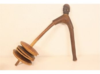 Sistrum (n'goso M'bara) -  Wood & Gourd Hand Percussion Rattler