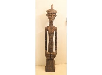 Lanky Standing Carved Wood Fertility Figure
