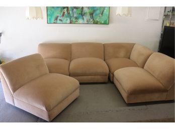 Velvet Five Piece Armless Sectional Sofa - Beautiful Simplicity
