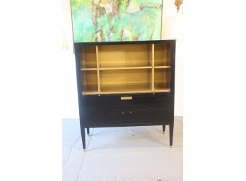 One Kings Lane Black Lacquer Modern Cabinet - Missing Front Doors And One Drawer Pull