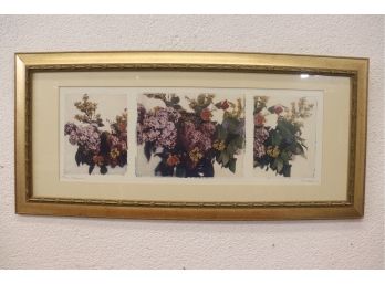 'May Flowers' Triptych Print - Signed And Framed