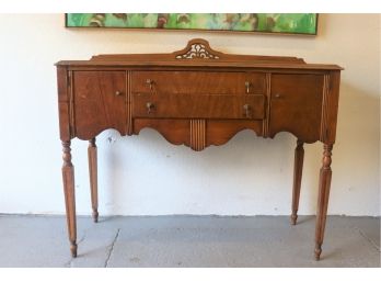 Vintage Regency Style Sideboard - Two Drawers Flanked By Two Side Cabinets