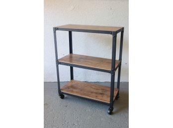 Industrial Chic Three Tier Shelf Unit On Locking Casters