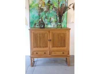 Console Table With Cabinet And Drawers - Mid-century Stylings