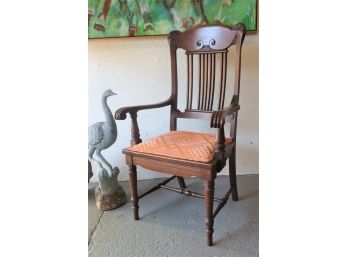 Pierced Splat Back Dining Chair With Scrolled-front Arms
