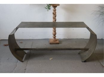 Bent And Burnished Steel Arch SOFA Table