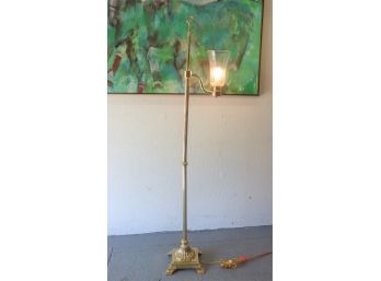 Vintage-style Brasstone Up Bridge Floor Lamp