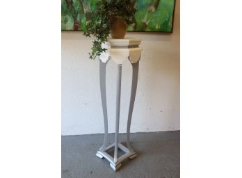 Leggy Nouveau Deco Vase Stand In White And Steel Gray