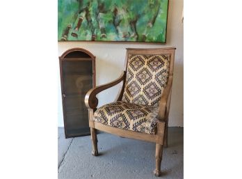 Empire Revival Scrolled Rail Arm Chair With Claw Feet