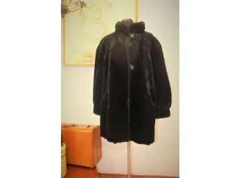 Black Fur Jacket -(Size M) No Label