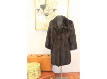 Classically Styled Mid Length Fur Coat - Size: Med/Lg  - Note: Not Dry