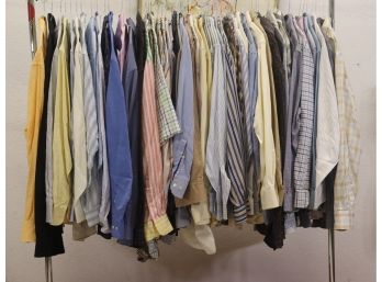 Mega-Rack Lot Of Men's Shirts - Zegna, Boss, Ted Baker And Others - Sizes Range S To L - See Photos