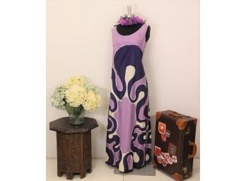 Lavender & Indigo Scoop Neck Caribbean Maxi Dress - Design Barbados