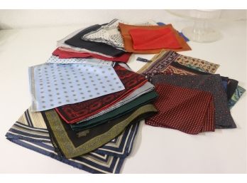 Group Lot Of Men's Silk Pocket Squares