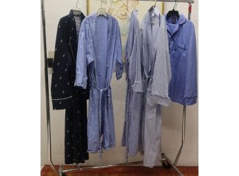 Rack Lot Of Men's Robes And Sleepwear