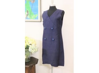 Sleeveless Double-Breasted Shift Dress