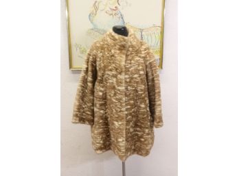 Vintage Bougie-Camo Faux Fur Jacket With Henri Bendel Label