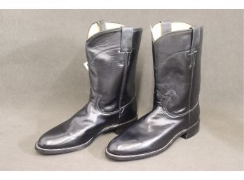 Classic Jet Black Roper Boots By Justin - NEW - Size: 8B