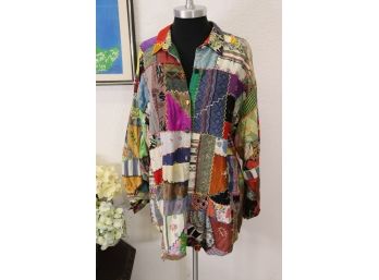 Sandy Starkman Patchwork Shirt Jacket - Women's Medium