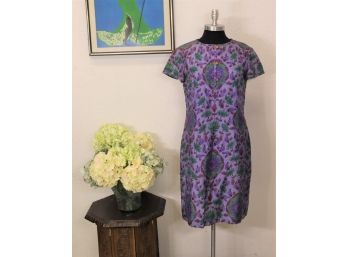 Hand-Made Floral Print Silk Gallery Dress - Design Thai Bangkok, Size: 10