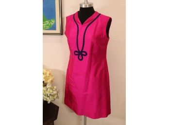 Pink Embroidered Shift Dress