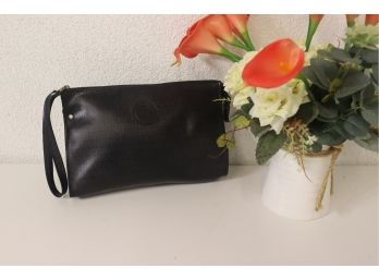 Black Italian Leather Clutch  - Fendi-Style