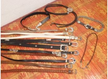 Group Lot Of Belts - Myriad Styles - Southwestern, Fancy, Simple, Bangleful And More