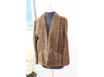 Vintage Shawl Collar Curly Lamb (????) Car Coat