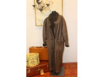 VTG Suede Shearling Long Coat