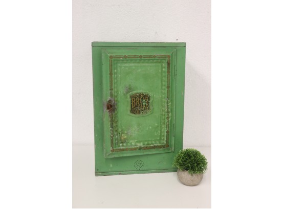 Vintage 'Home Comfort' Bread And Cake Cabinet - Pastel Menthe Green Painted Tin
