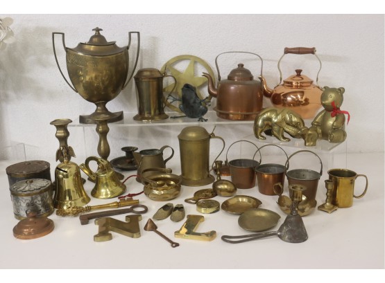Group Lot Of Varied Brass And Metallic Items