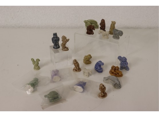 A Menagerie Lot Of  Miniatures - Mostly 'Wade Whimsies', Mostly Animal Figurines - Also 1 Clown & 1 Ringmaster
