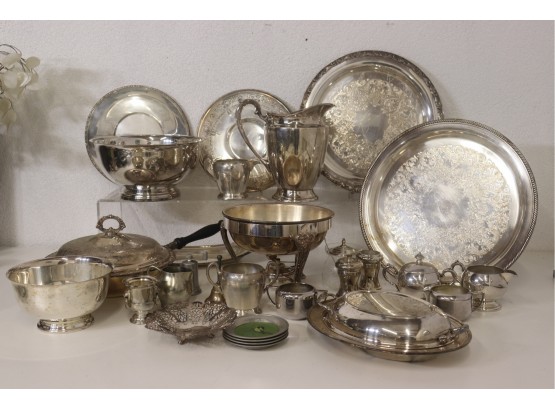 Ample Group Lot Of Sliver-plated Serveware