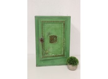 Vintage 'Home Comfort' Bread And Cake Cabinet - Pastel Menthe Green Painted Tin