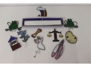 Group Lot Of Stain Glass Ornaments
