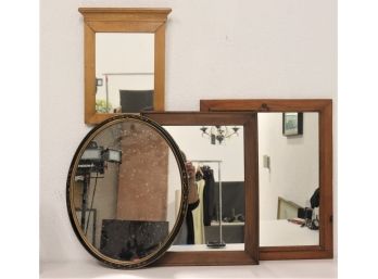 Group Lot Of Four Framed Wall Mirrors