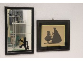 Two Vintage Matted & Framed Silhouettes