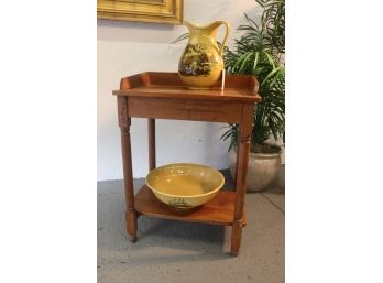 Rustic Wash Stand With Open Bottom Shelf