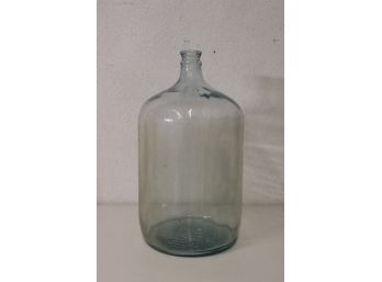 Vintage Owens-Illinois 5 Gallon Glass Demijohn - Slight Blue Tint, Mark On Raised Crackle Bottom