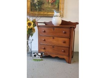 Vintage Three Drawer Wash Stand With Barley Twist Side Scroll Arms