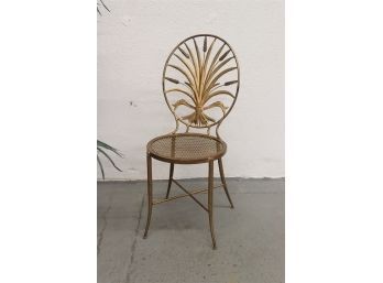 Iron Fern Back Chair In Gold Finish