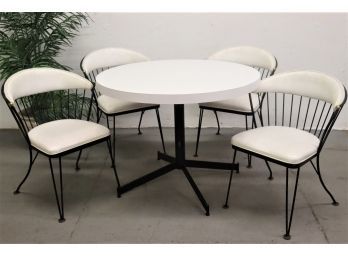 Black & White Rod & Barrel Back Chairs With Lovely Breakfast Nook Table