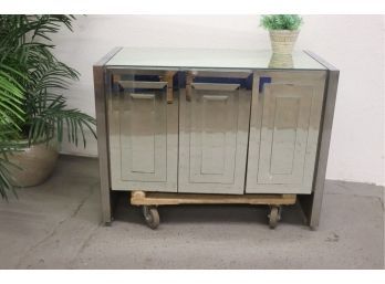 Mirrored Art Deco Credenza - 3 Panel, 2 Door