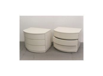 Mod Mod Mod Triple Bow Front Bedside/End Tables - Set Of Two