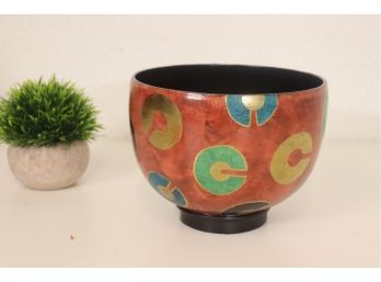 Art Glazed Polychrome Footed Ceramic Bowl - Signed, Zohn