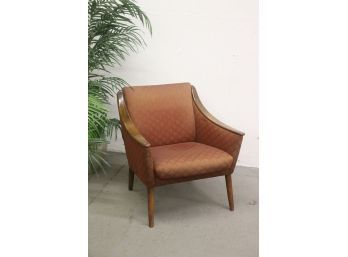 Inspired MCM Lounge Chair Dramatic With Swooping Arms And Offset Tapered Legs